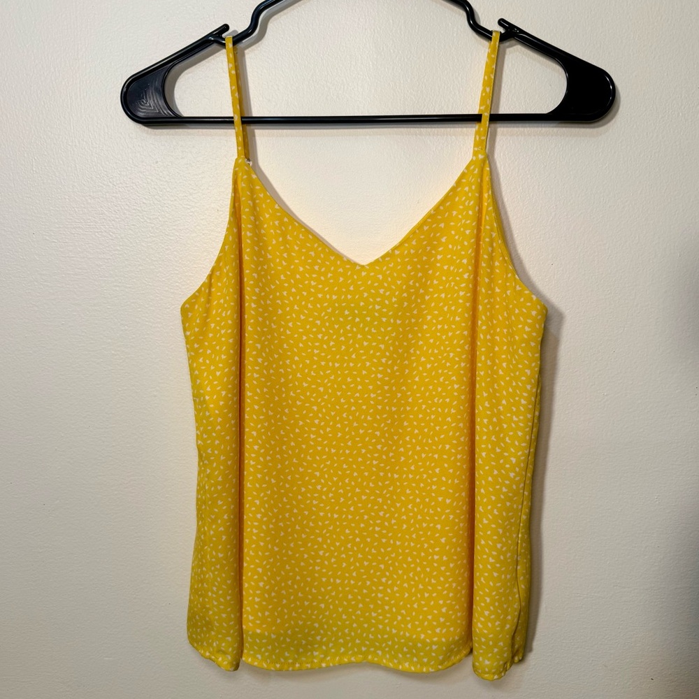 Banana Republic Yellow Print Adjustable Strap Cami, Size XS